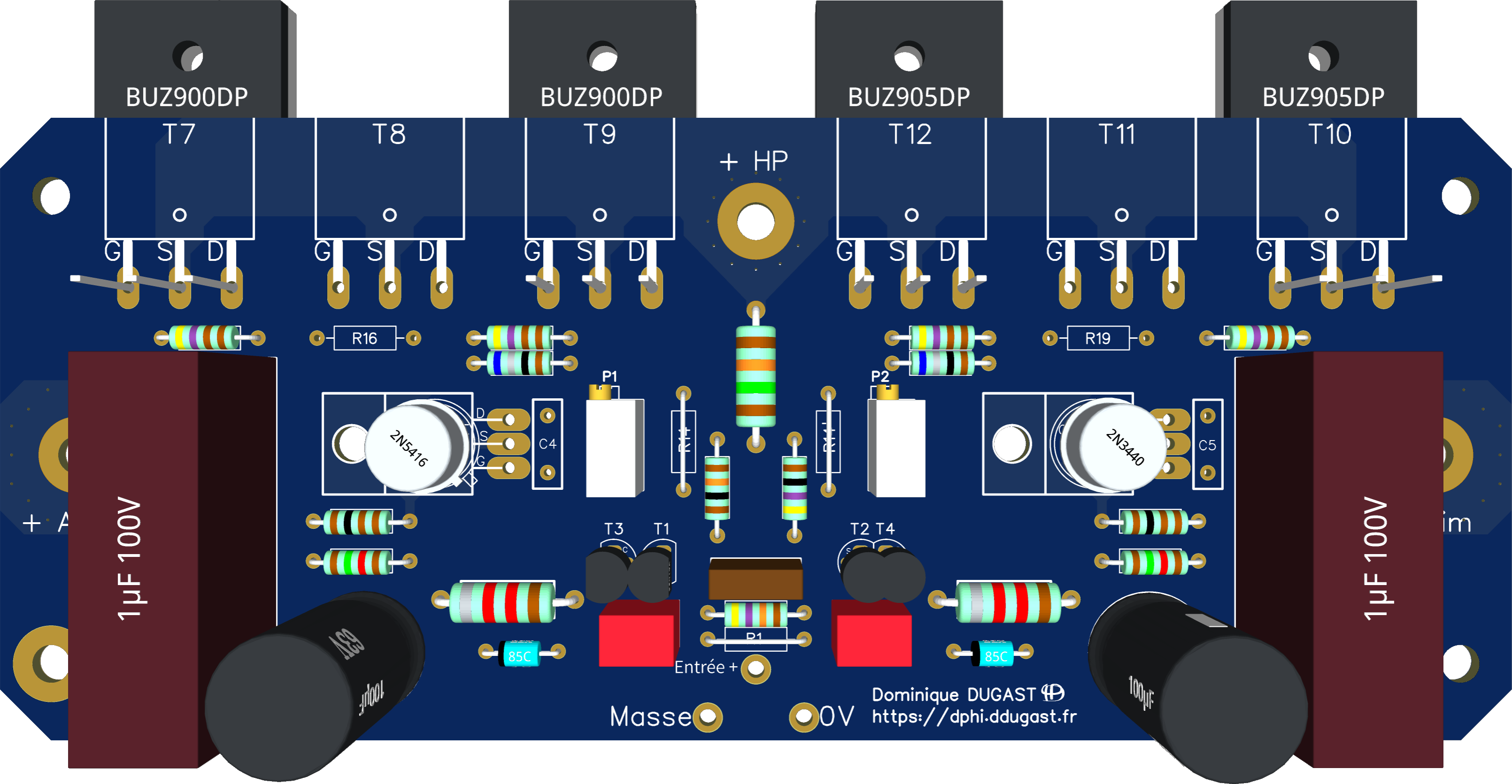 Image de l'implantation des composants face composant